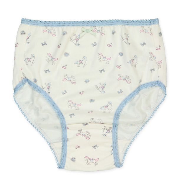 日本西松屋 - 棉混透氣女孩內褲4件組-小熊獨角獸