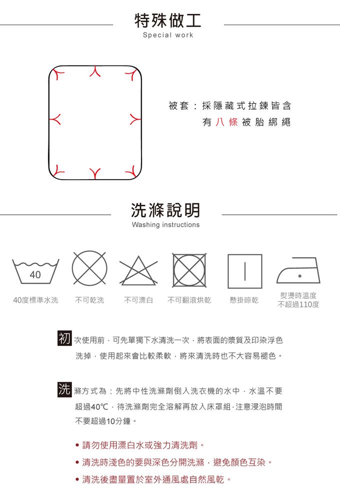 鴻宇 HongYew - 雙人兩用被套 100%精梳棉 純棉-丹尼藍