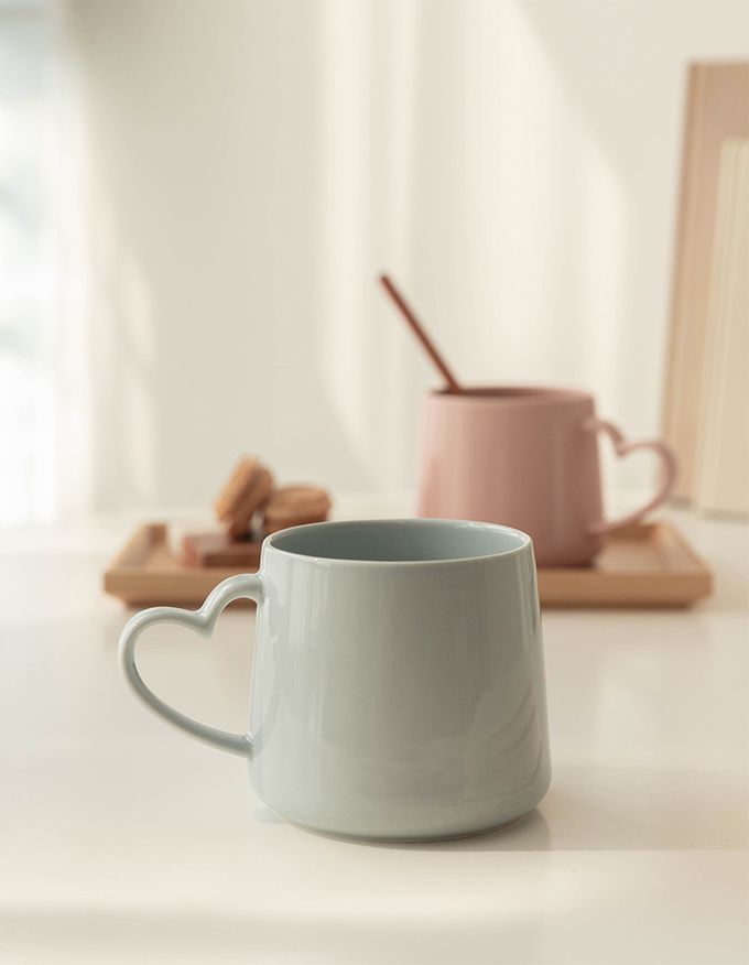 韓國 SSUEIM - 極簡ins爆款幸福愛心款情侶對杯組