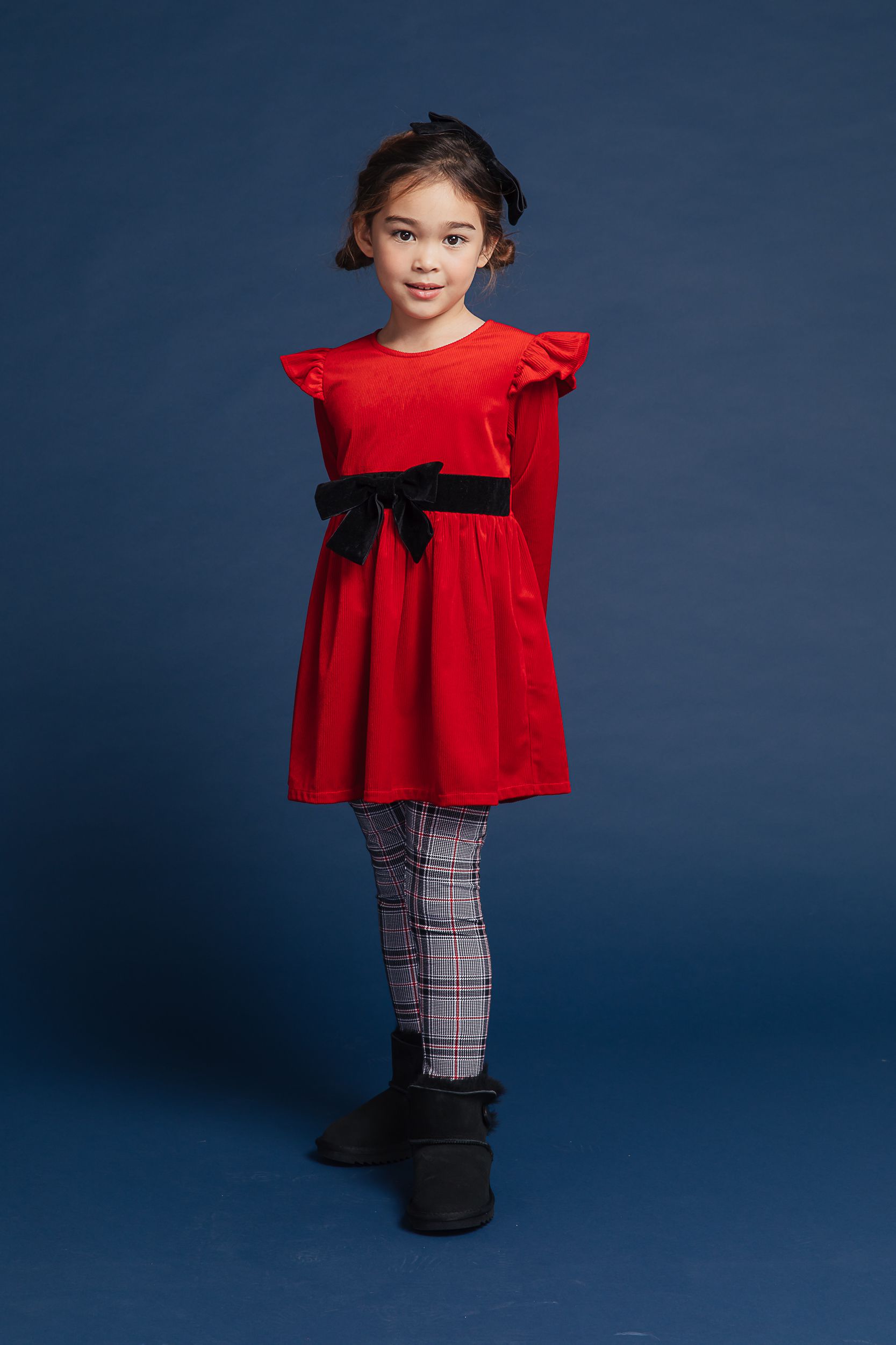 Love, Charlotte - 大蝴蝶結紅洋裝-大蝴蝶結紅色洋裝-內含洋裝+髮夾+內搭褲