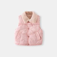 WELLKIDS - 加絨翻領鋪棉暖暖背心-粉紅色