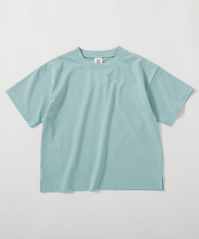 日本 devirock - 接觸涼感 落肩廓形素色短袖上衣-薄荷綠