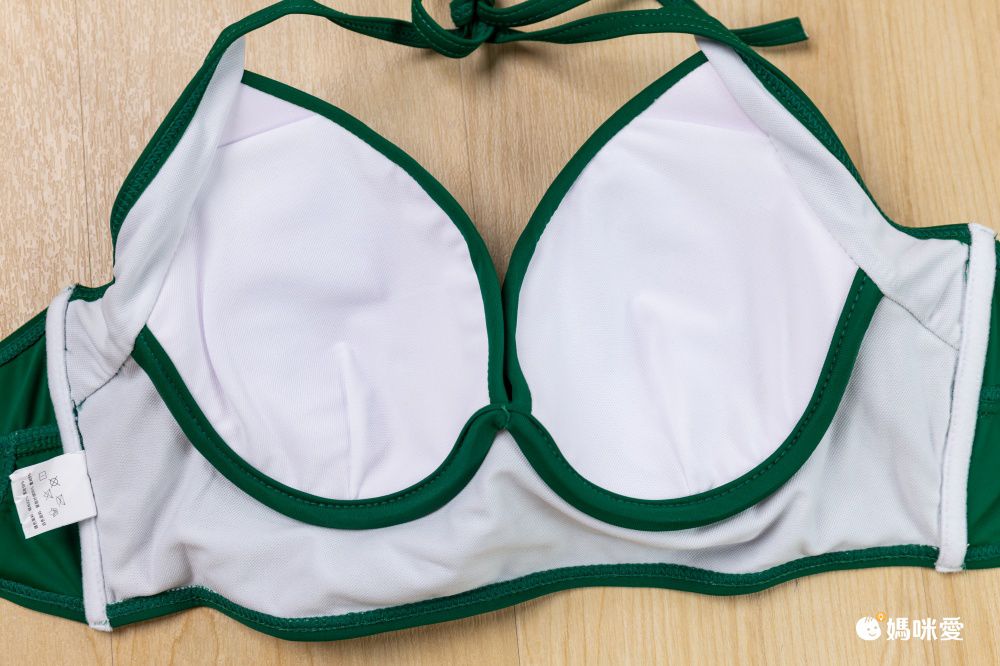 小清新比基尼罩衫顯瘦修身泳衣(三件組)-潑墨葉片-綠+白-比基尼上衣、泳褲、罩衫