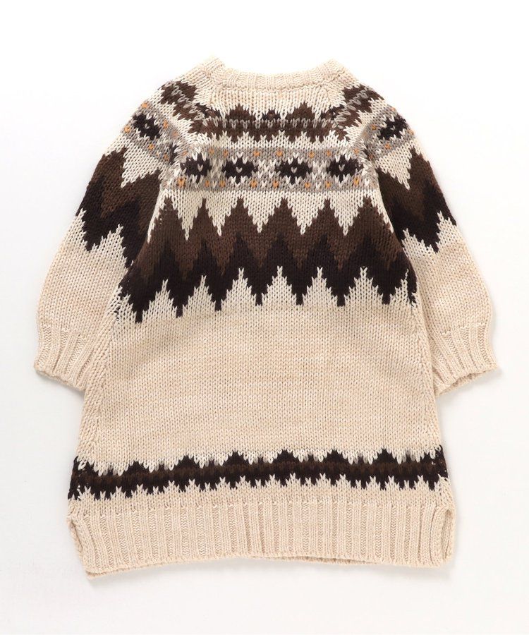 日本 BREEZE - 歐風柔軟針織洋裝-球心柄-聖誕紅