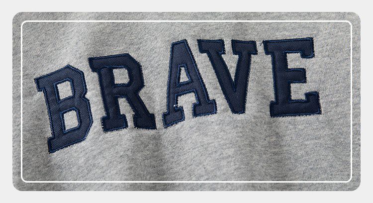 WELLKIDS - 加絨圓領長袖上衣-BRAVE-深藍色