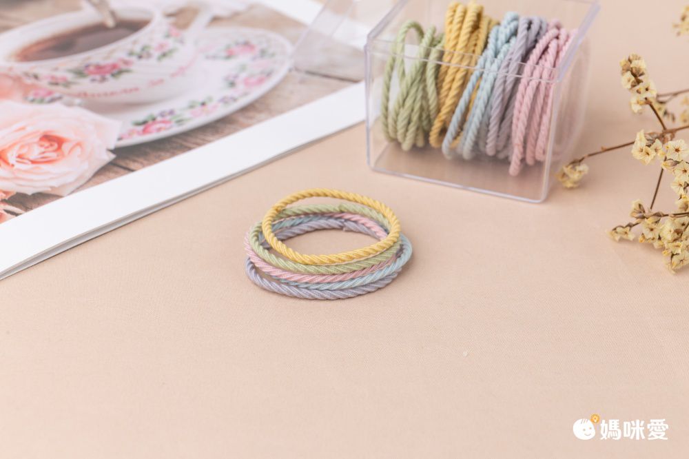 高彈力兒童髮圈50入-莫蘭迪色