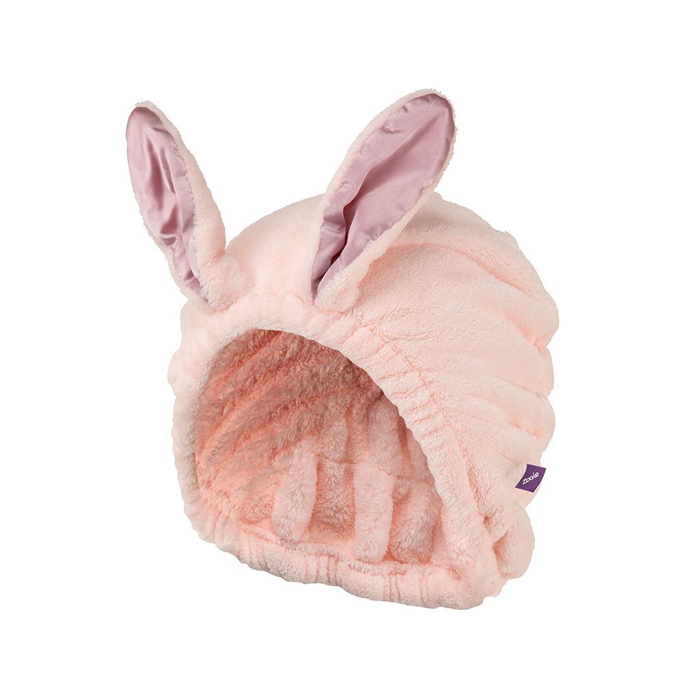 日本 CB JAPAN - 動物造型超細纖維乾髮帽-緞帶粉兔