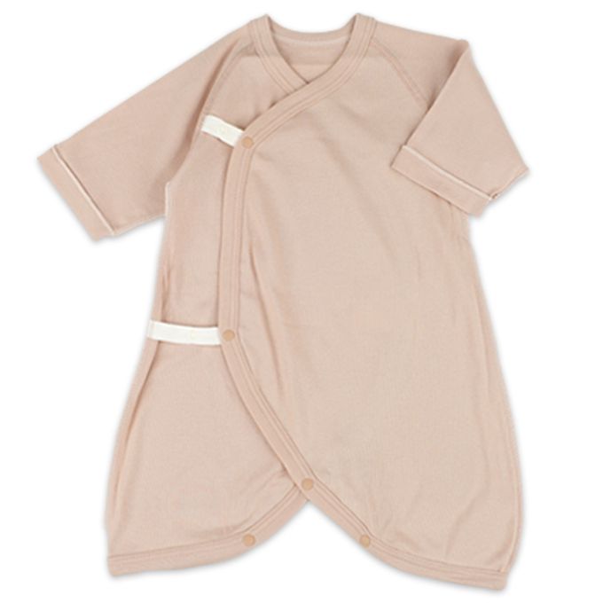 akachan honpo - 長袖蝴蝶裝2件組-按扣款 小貓-粉紅色 (50~60cm)