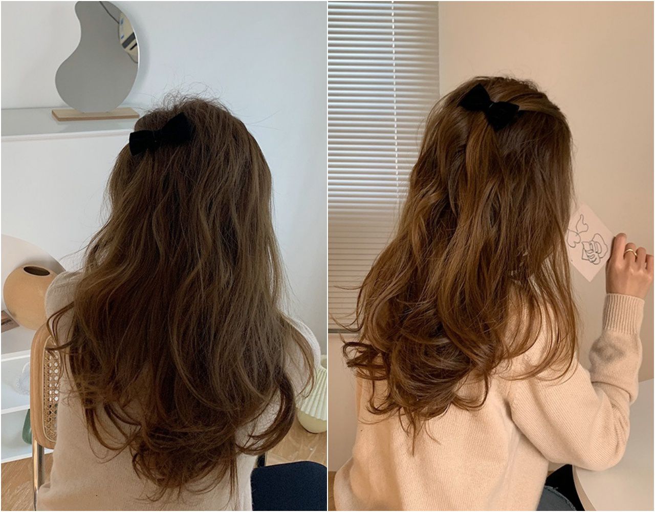 復古風黑絲絨蝴蝶結髮夾