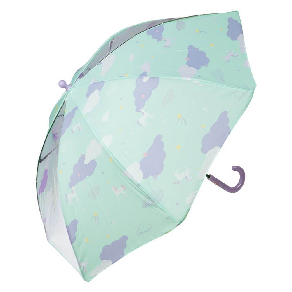 雨傘-圓弧狀傘珠 獨角獸-淺綠色