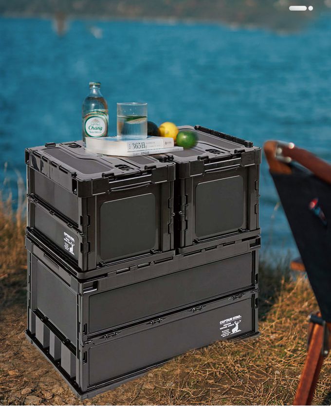 日本CAPTAIN STAG - 日本製CS經典款可折疊收納箱20L-黑色