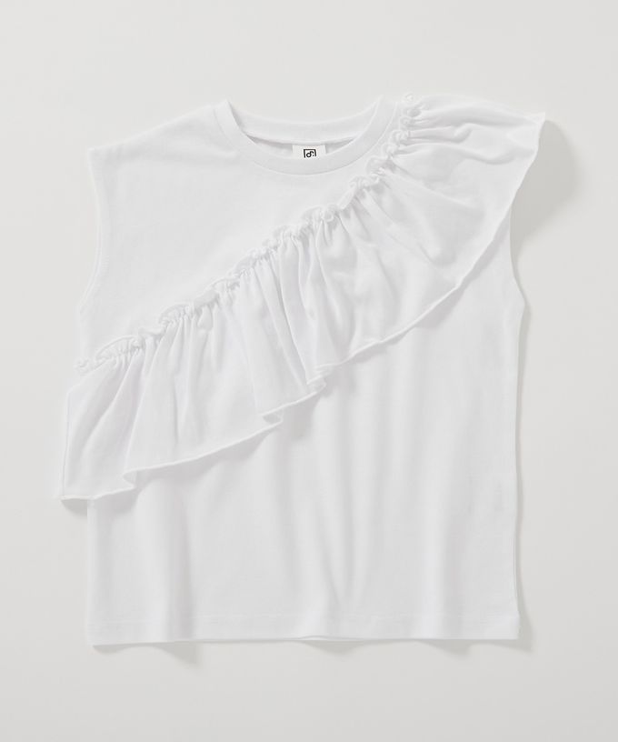 日本 devirock - 可愛女孩短袖上衣-整圈荷葉邊-煙燻粉