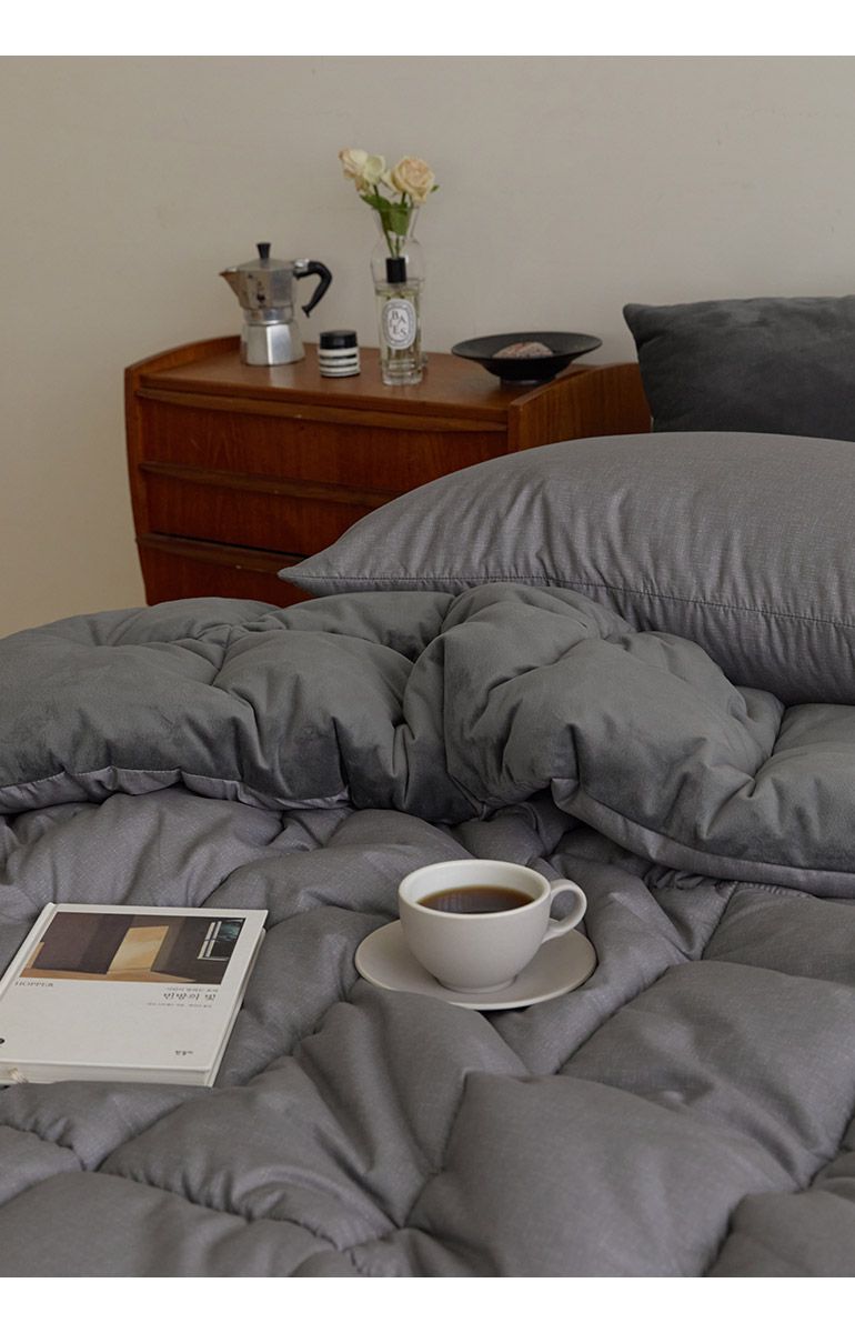 韓國 Maatila - 可水洗超細纖維桃皮感棉被(冬被)-黑豆豆漿