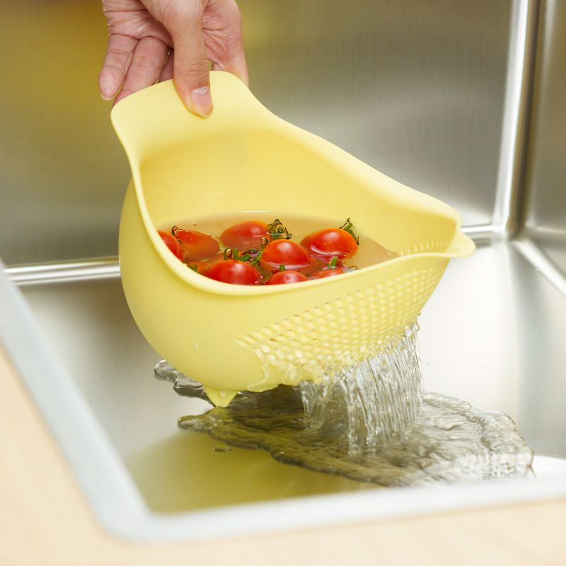 日本 MARNA - 鳥形設計雙向濾水籃-白 (S(約18×16×19cm))