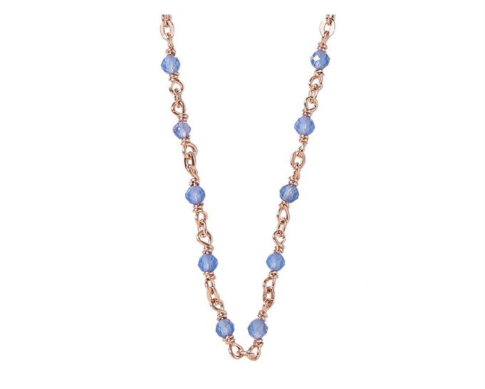 韓國 Soo&Soo - (925純銀)古典藍玉髓項鏈 (長度40cm)