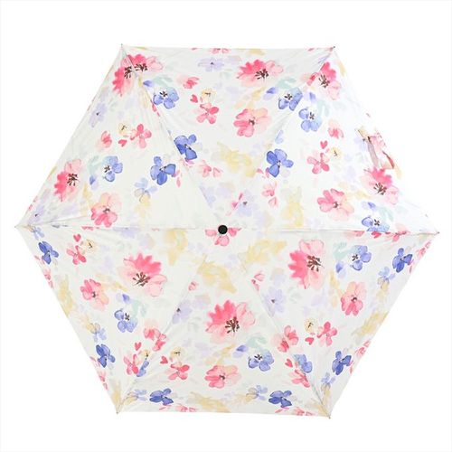 UPF50+ 晴雨兩用極輕巧折疊傘-暈染花朵-粉紅 (直徑90cm/143g)