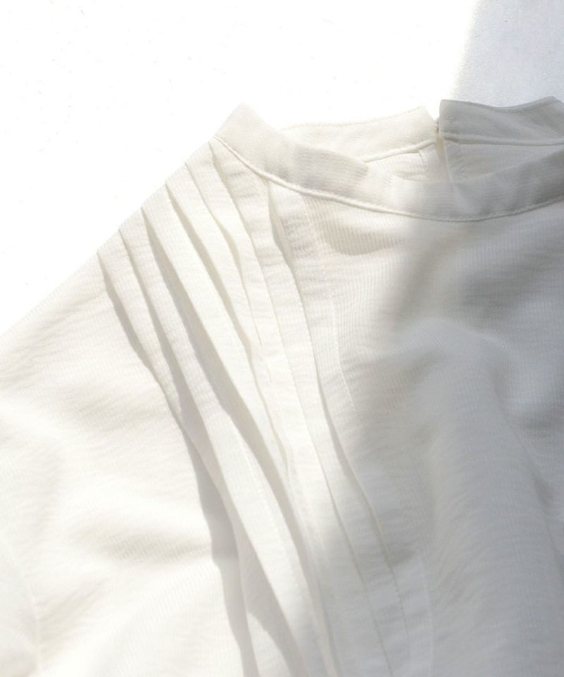 日本 zootie - 短版立領百褶泡泡袖上衣-經典黑