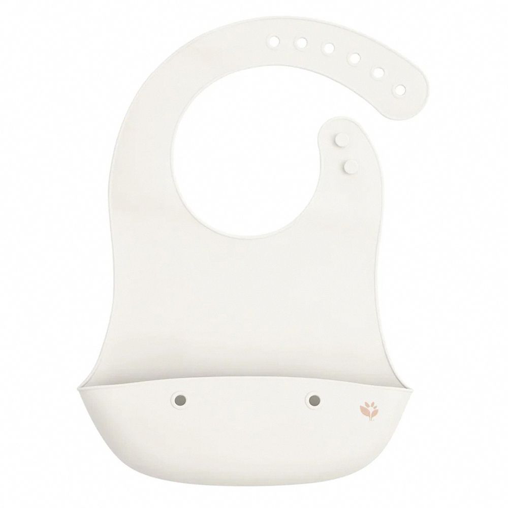 矽膠立體圍兜/防掉落食物袋單入組-蒂芬尼白