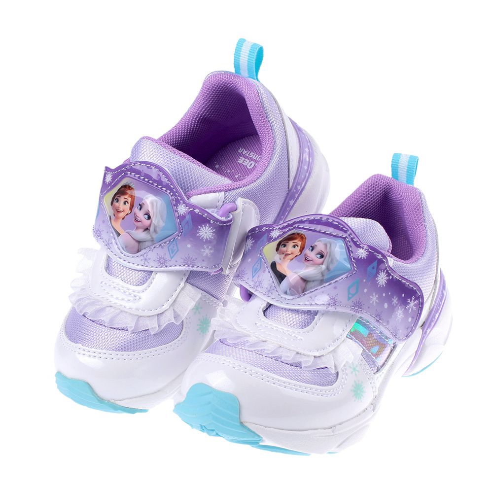 Moonstar日本月星 - 日本冰雪奇緣雪白幻紫電燈機能運動鞋