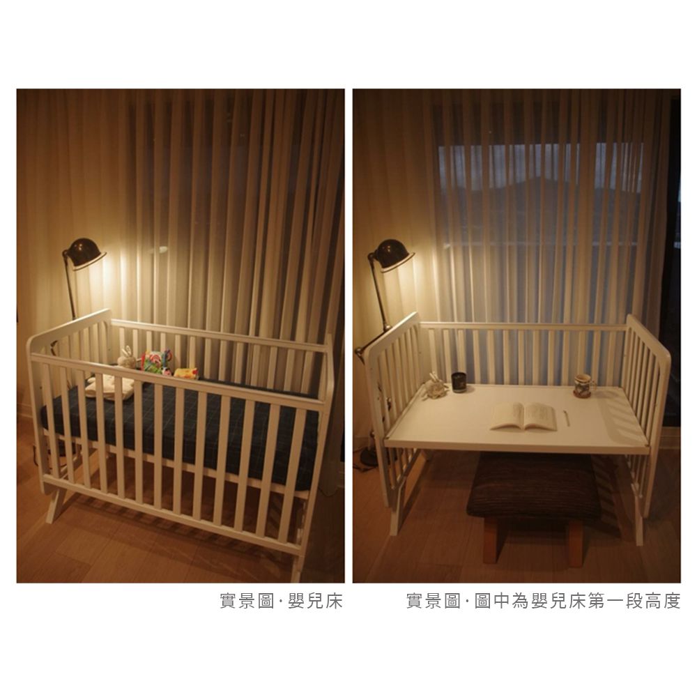 劍橋書桌床-附贈彈力棉床墊4cm+書桌配件-白色 (120X65cm)