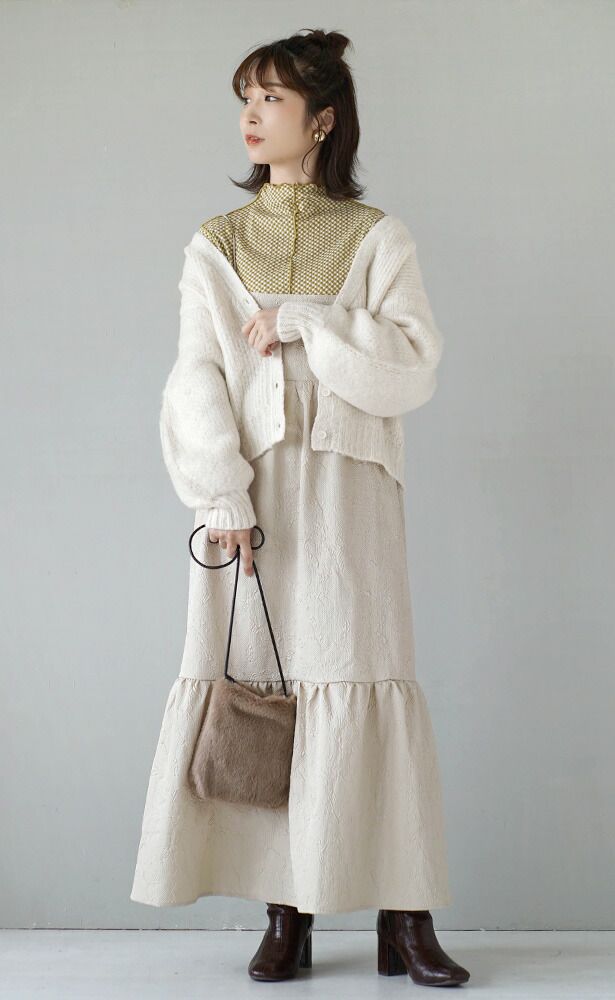 日本 zootie - 柔軟刷毛氣球袖針織外套-黑