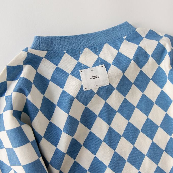 日本 BRANSHES - 圓弧下擺舒適縮口長袖上衣-小愛心-淺粉紅