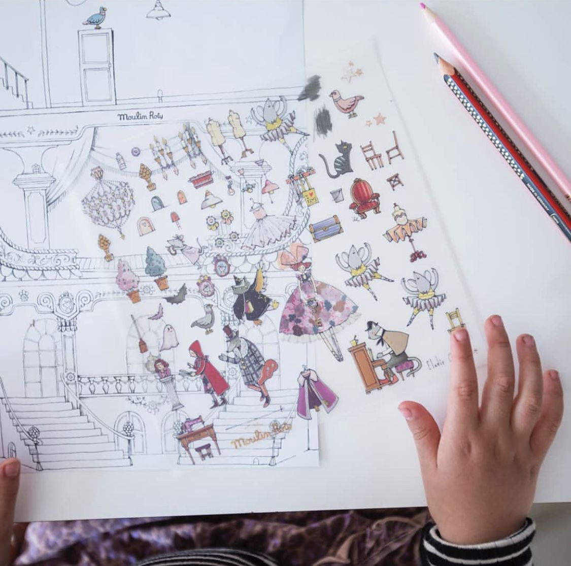 Moulin Roty - 塗鴉貼紙冊-魔法老鼠