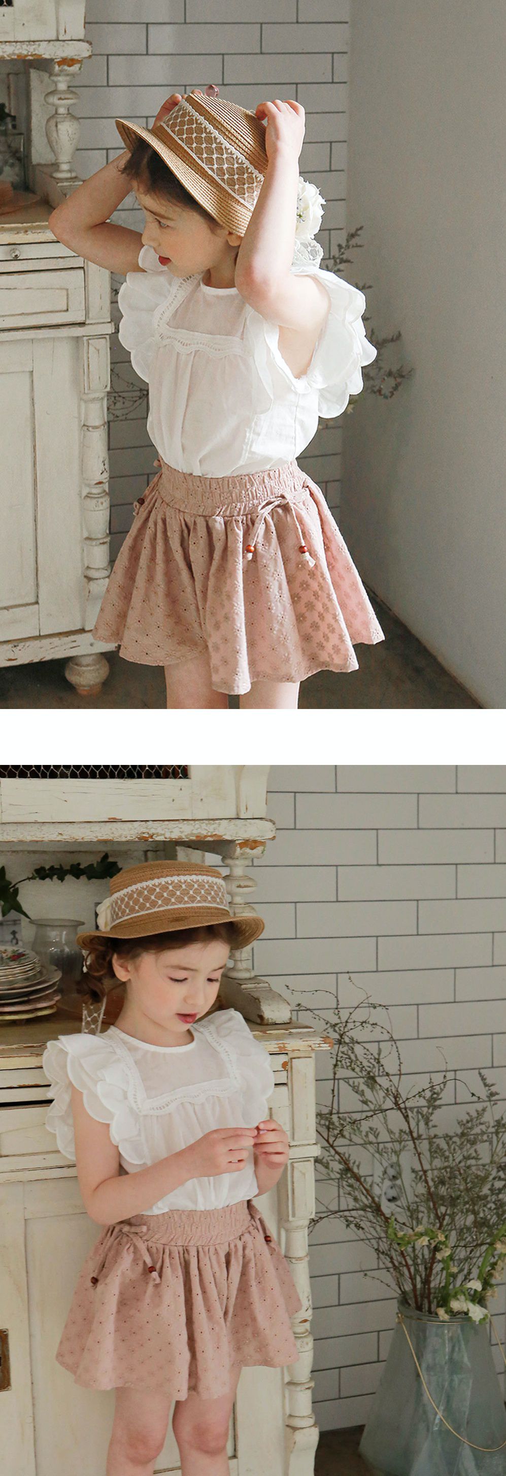 韓國 PuellaFLO - 蝴蝶狀荷葉袖上衣-象牙白