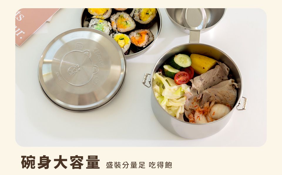 Hiromimi - LINE FRIENDS不鏽鋼圓形便當盒