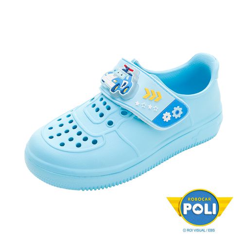 POLI 波力救援小英雄 - 救援小英雄波力 童鞋 電燈洞洞鞋 POKG34306-穿孔式透氣防水-藍-(中童段)