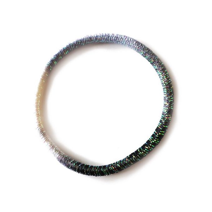 日本 Melody Accessory - 日本製 專利耐用漸層金蔥髮圈(5入組)-水藍