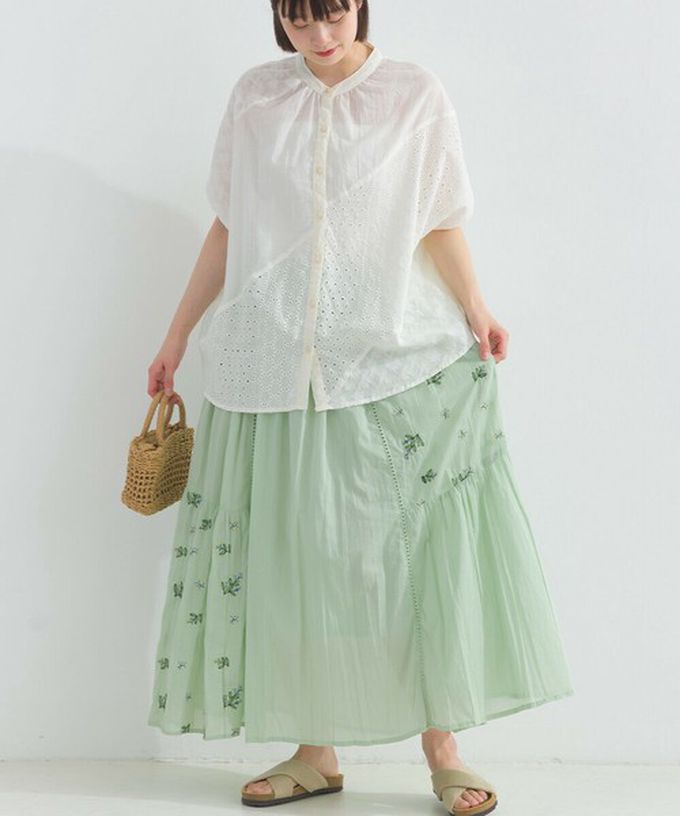 日本 Lupilien - 100%印度棉 優美植物刺繡長裙-紫