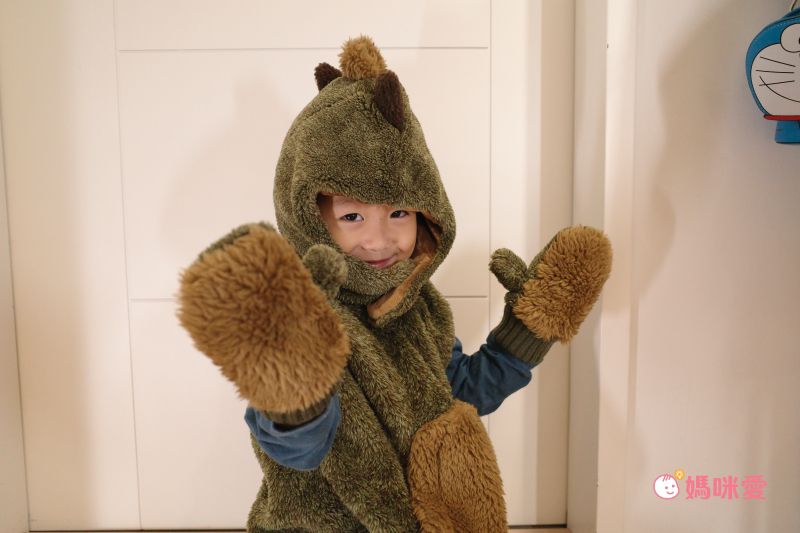 日本 BISQUE - (現貨)動物造型超柔軟保暖手套-熊貓-米 (1.5-5歲)