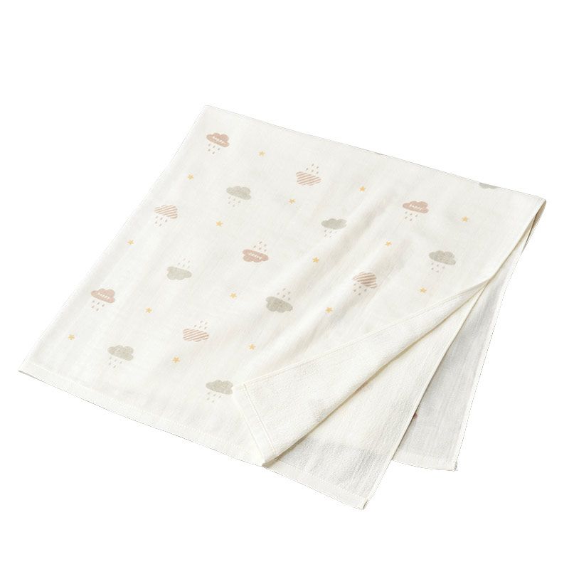 akachan honpo - 柔軟棉紗浴巾-正方形-米白色 (90×90cm)