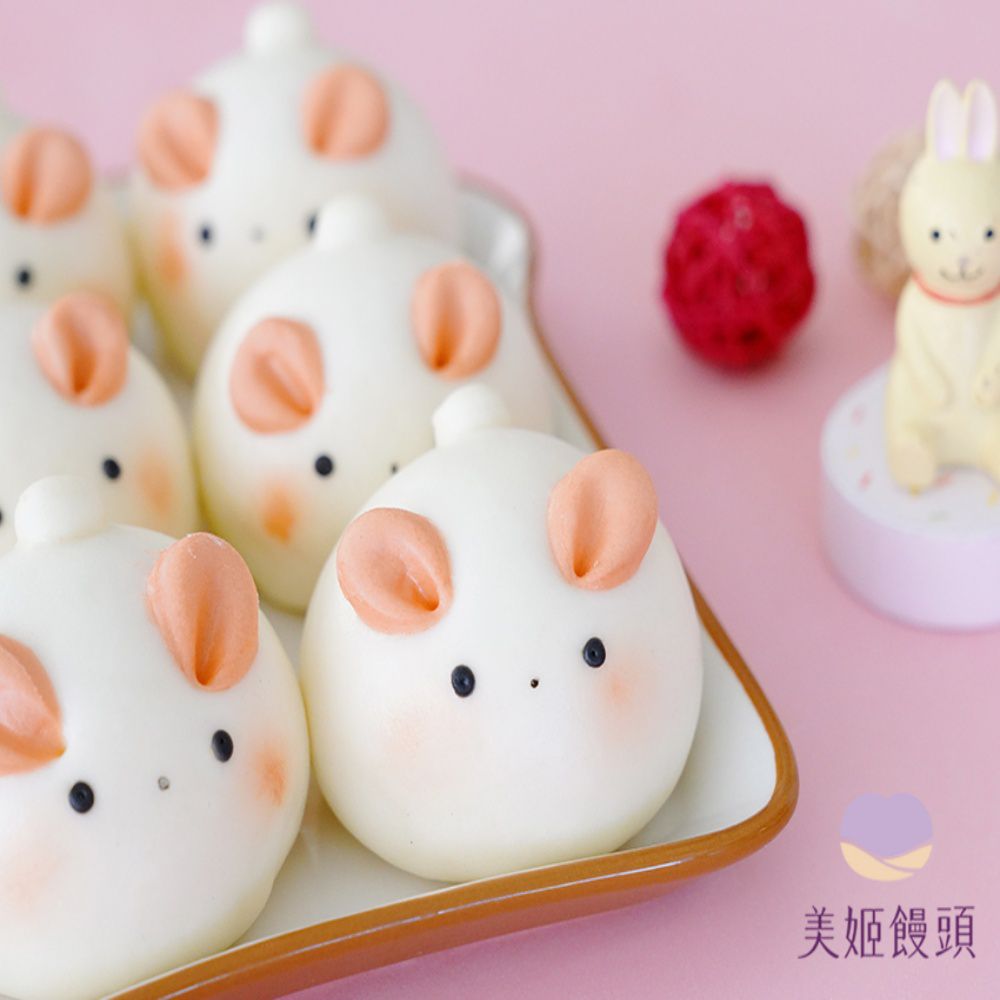 美姬饅頭 - 鴻運兔鮮乳造型饅頭-30g*6顆