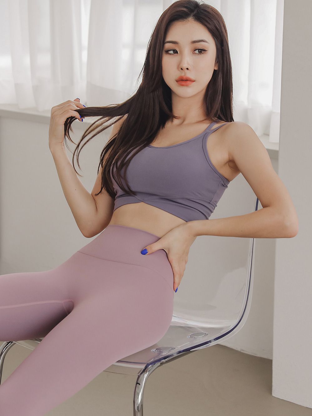 SportyChic - V Line雙線交叉運動內衣-CWT0074-紫羅蘭色