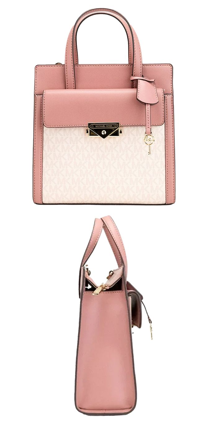 MICHAEL KORS - 拼接皮革手提包 (胭脂粉)