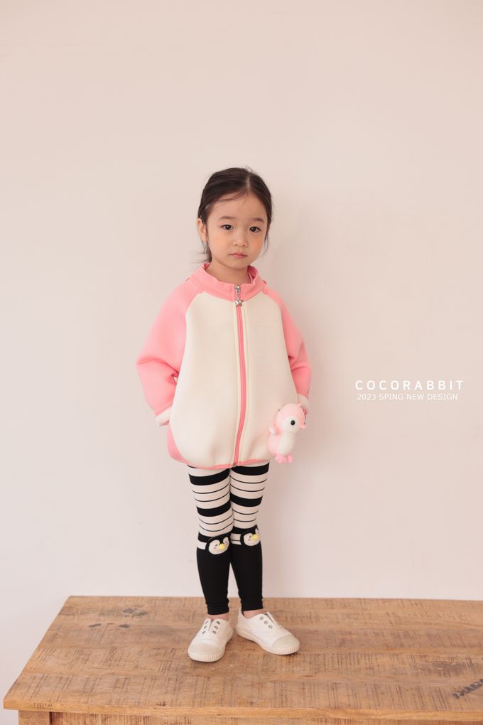 韓國 Coco rabbit - 閉眼企鵝可拆式連帽外套-黑