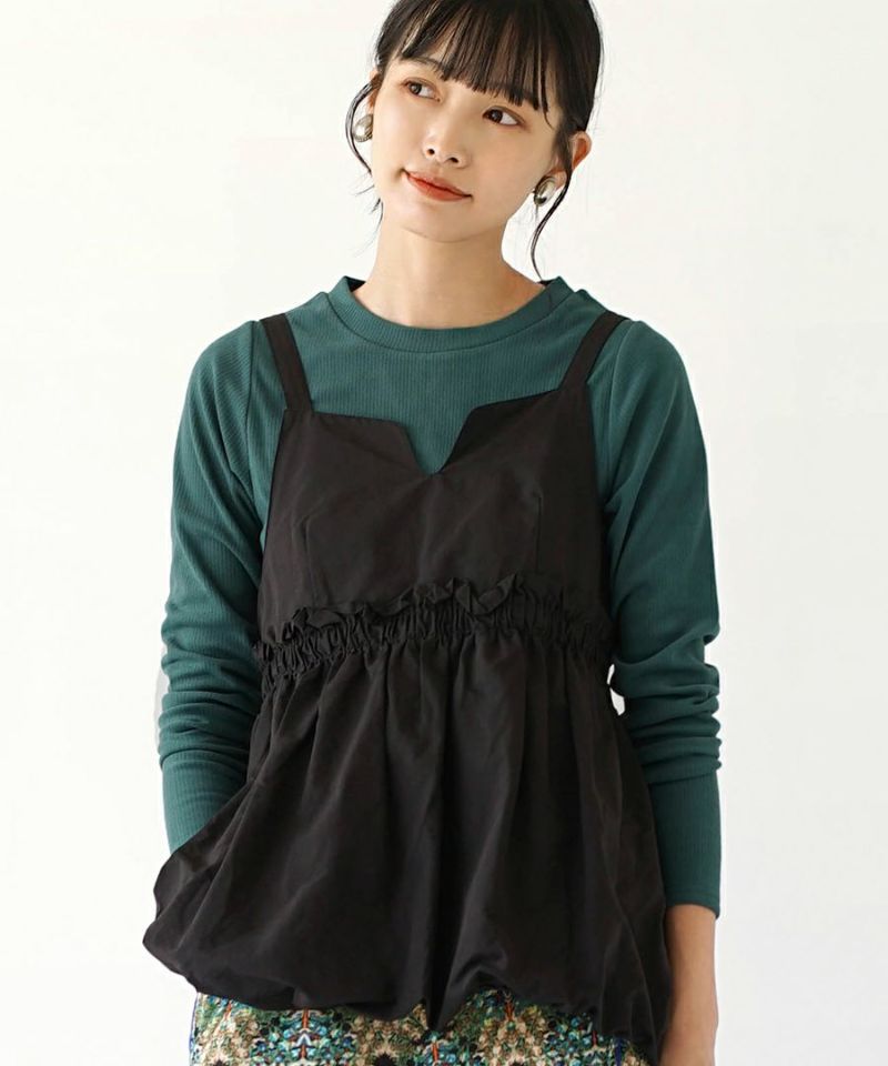 日本 zootie - 舒膚羅紋彈性刷毛薄長袖上衣-圓領-祖母綠