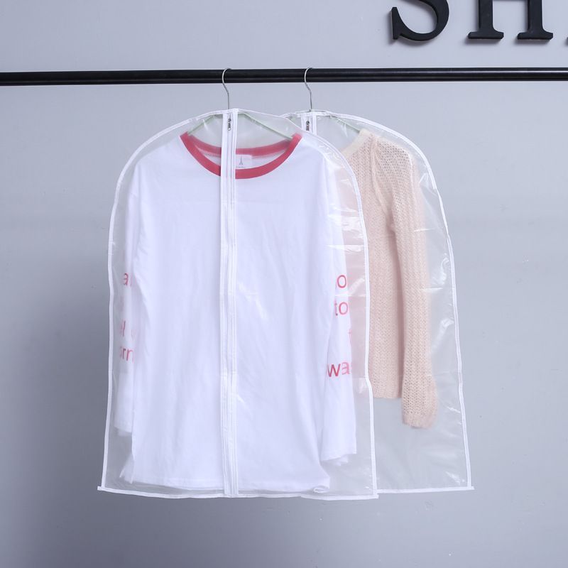 衣物防塵罩收納袋10入組-白邊拉鏈款