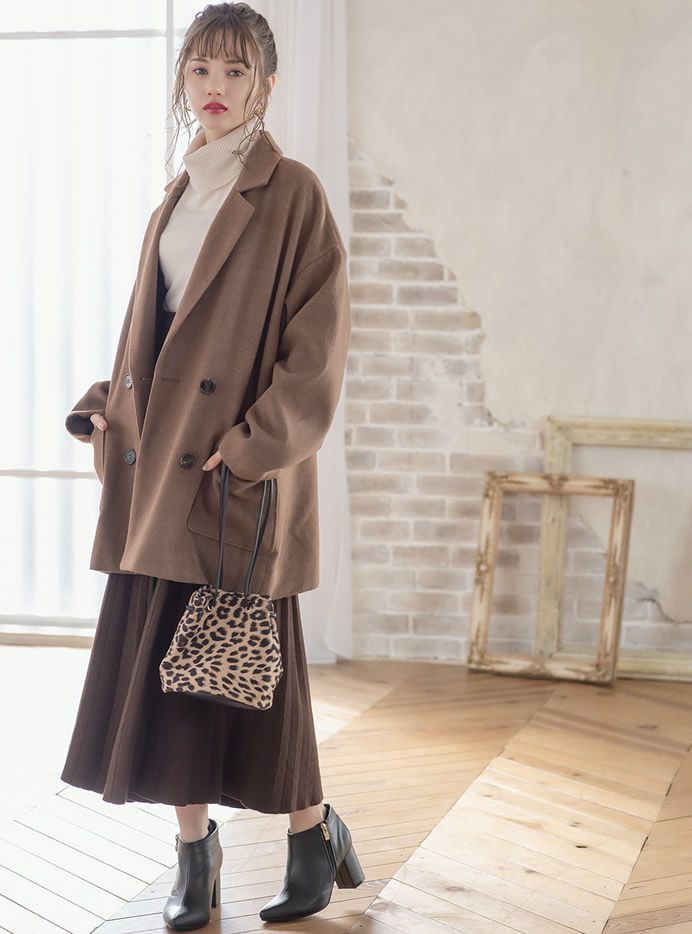 日本 GRL - 顯瘦剪裁百褶長裙-時尚黑 (Free)