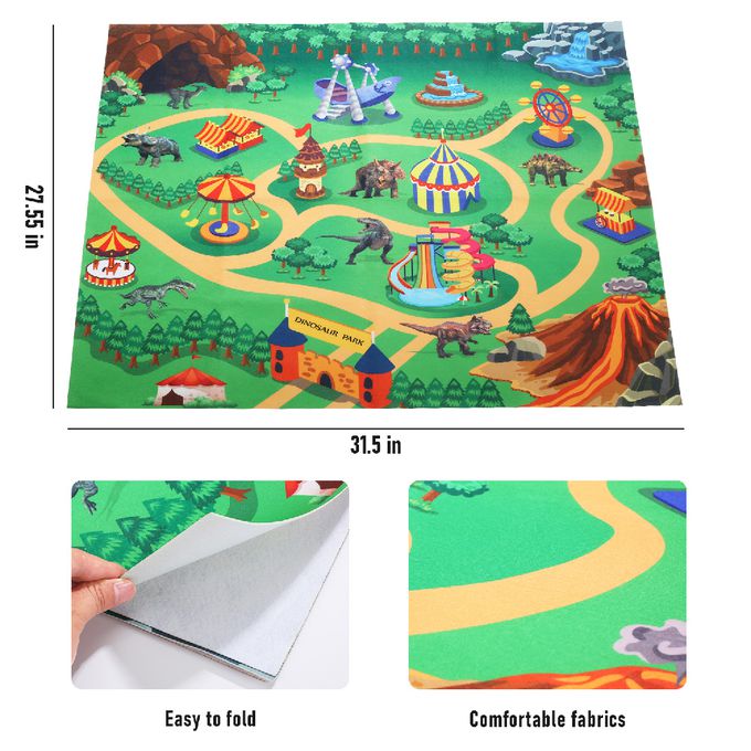 CuteStone - 兒童仿真三角龍運輸車套裝玩具20件組