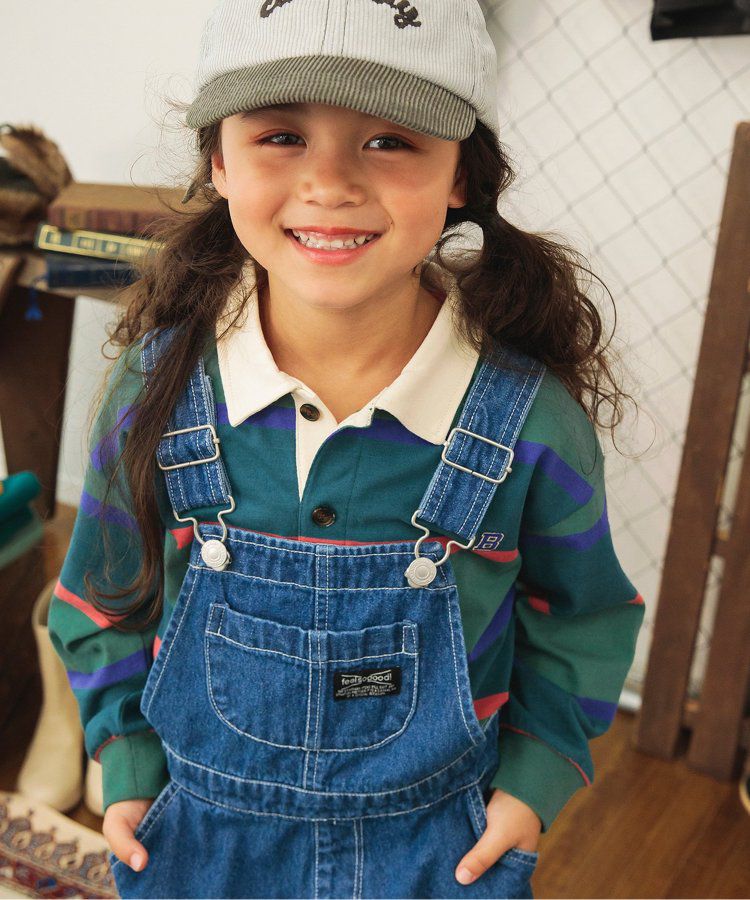 日本 BREEZE - 橄欖球風橫條長袖polo衫-紅卡其