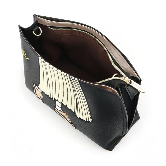 mis zapatos - 輕量PU百褶裙斜背側背包-BK黑色 (29x17x8.4cm 肩背約71~128cm)