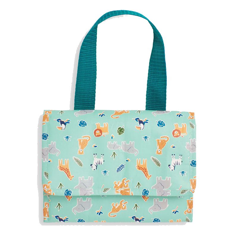 英國 JoJo Maman BeBe - 防水多功能便當袋/食物袋/用品袋/萬用袋-動物世界 (H16 x W21 x D14cm)