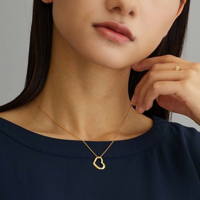 日本 Melody Accessory - 日本製 簡約典雅愛心造型項鏈-金