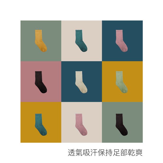 貝柔 Peilou - 貝寶兒童抑菌消臭3/4長襪3入組-素色-隨機顏色