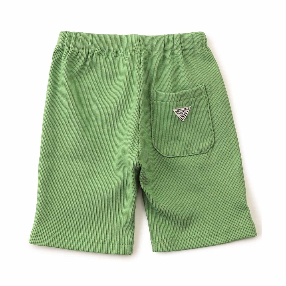 DAISUKI 百搭羅紋短褲-素色-草綠