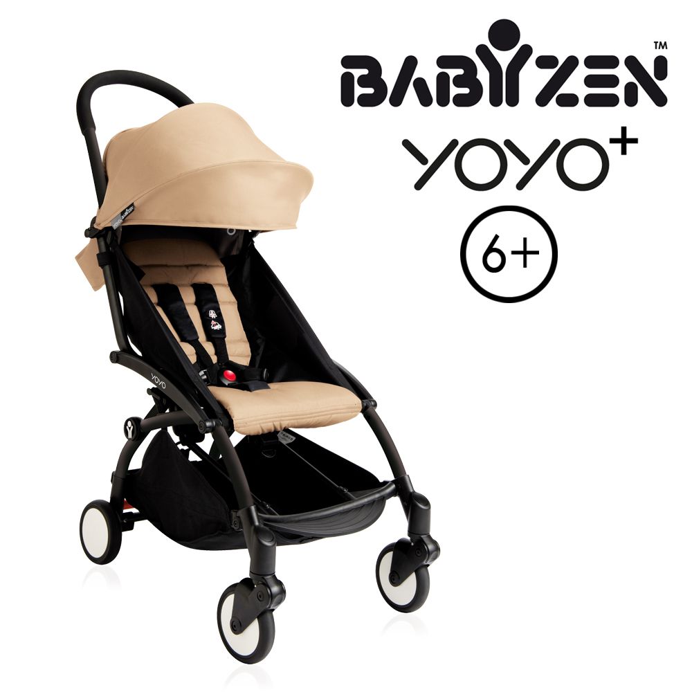 法國BABYZEN YOYO+ - 第三代秒收可登機手推車-黑管-褐-6m+