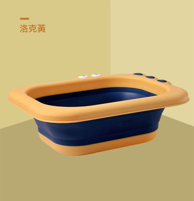 Babyhood - 小鱷魚折疊小臉盆 2色可選 (折疊後僅2.8cm)-黃色